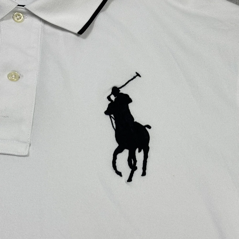 Polo Ralph Lauren Polo Shirt Mens Large White Short Sleeve Polo 67 Training Logo